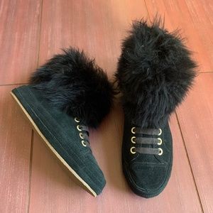 UGG Antoine fur cuff sneakers
